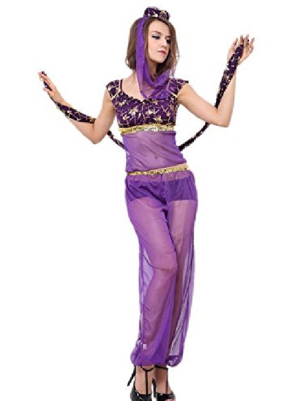 Belly Dancer Harem Genie Halloween Cosplay Fancy dress Sexy Genie Adult Costume